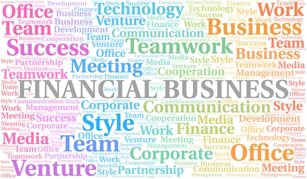 Financial Business Word Cloud. Collage gemaakt met alleen tekst. — Stockvector