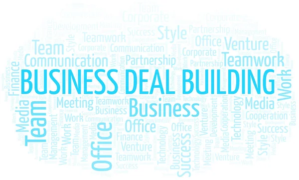 Üzleti Deal épület szófelhő. Csak szövegből készült kollázs. — Stock Vector