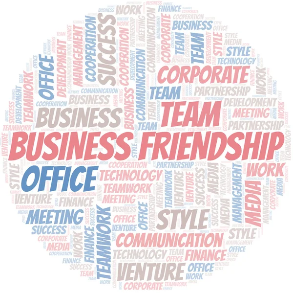 Business Friendship ord sky. Samarbeid utført bare med tekst . – stockvektor