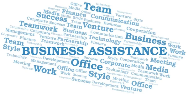 Business Assistance word cloud. Collage hecho solo con texto . — Archivo Imágenes Vectoriales