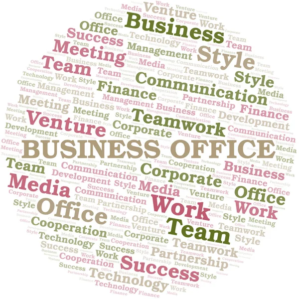 Business Office Word Cloud. Collage nur mit Text. — Stockvektor