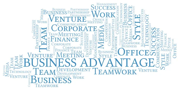Business Advantage nube de palabras. Collage hecho solo con texto . — Vector de stock