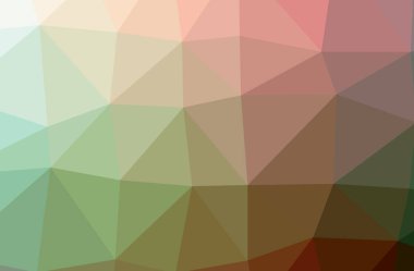 İllüstrasyon soyut kahverengi, yeşil, turuncu yatay düşük Poli arka plan. Güzel çokgen tasarım deseni. 