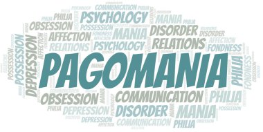 Pagomania kelime bulutu. Yalnızca metinle yapılan mani türü.