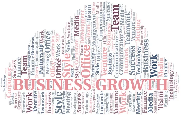 Üzleti növekedés szófelhő. Csak szövegből készült kollázs. — Stock Vector