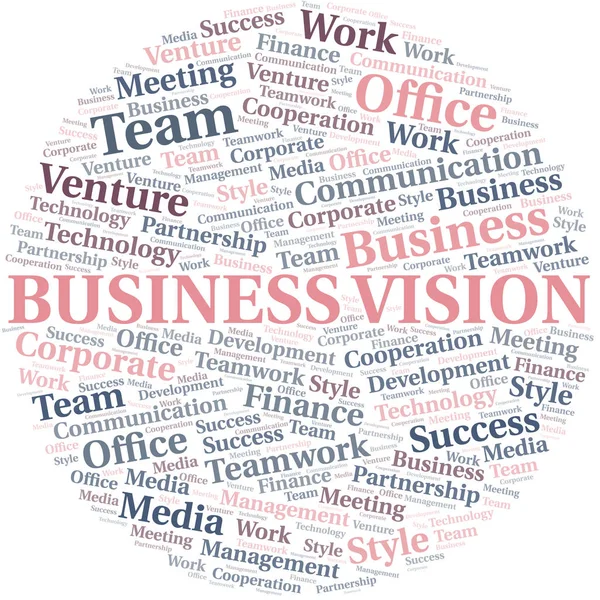 Business Vision nuvem de palavras. Colagem feita apenas com texto . — Vetor de Stock