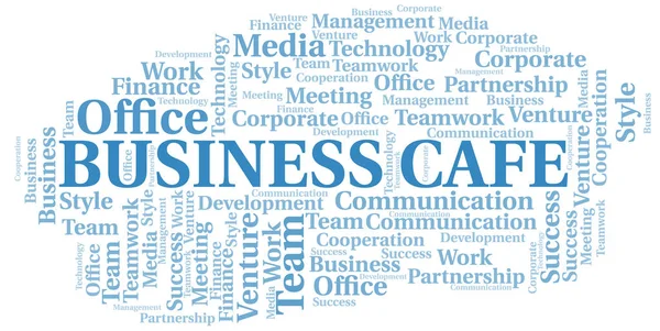 Business Cafe word cloud. Collage made with text only. — Stock Vector
