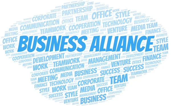 Nube de palabras de Business Alliance. Collage hecho solo con texto . — Archivo Imágenes Vectoriales