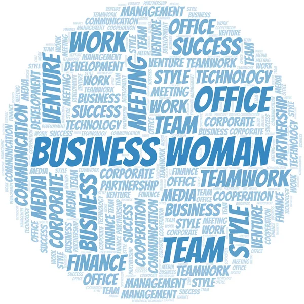 Business Woman word cloud. Collage made with text only. — Stock Vector