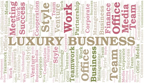 Luxus Business Word Cloud. Collage nur mit Text. — Stockvektor