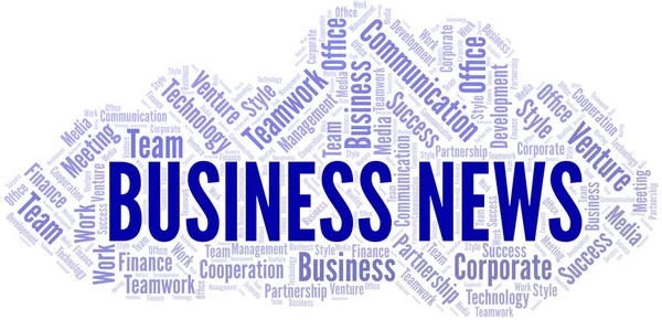 Business News parola cloud. Collage realizzato solo con testo . — Vettoriale Stock