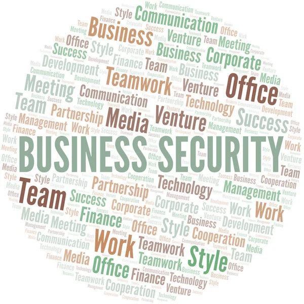 Business Security Word Cloud. Collage nur mit Text. — Stockvektor