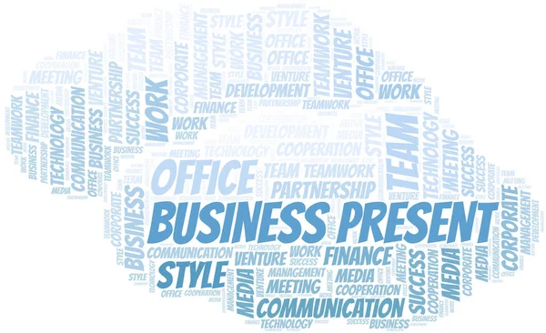 Business Present word cloud. Collage made with text only. — Stock Vector