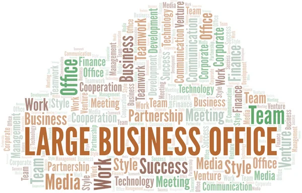 Large Business Office word cloud. Collage made with text only. — Stock Vector