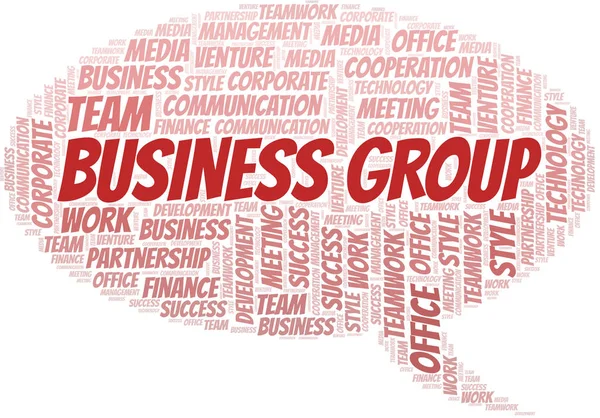 Business Group Word Cloud. Collage nur mit Text. — Stockvektor