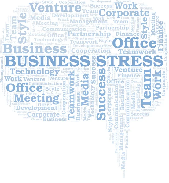 Business stress Word Cloud. Collage gemaakt met alleen tekst. — Stockvector