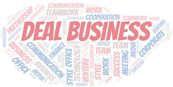 Deal Business Word Cloud. Collage nur mit Text. — Stockvektor