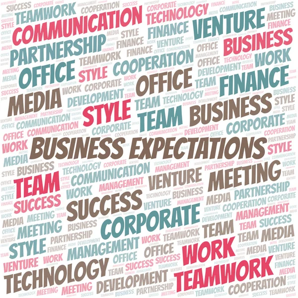 Business Expectations word cloud. Collage made with text only. — Stock Vector