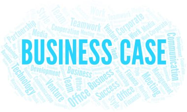 Business Case kelime bulut. Yalnızca metinle yapılan kolaj.