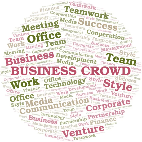 Business Crowd Word Cloud. Collage nur mit Text. — Stockvektor