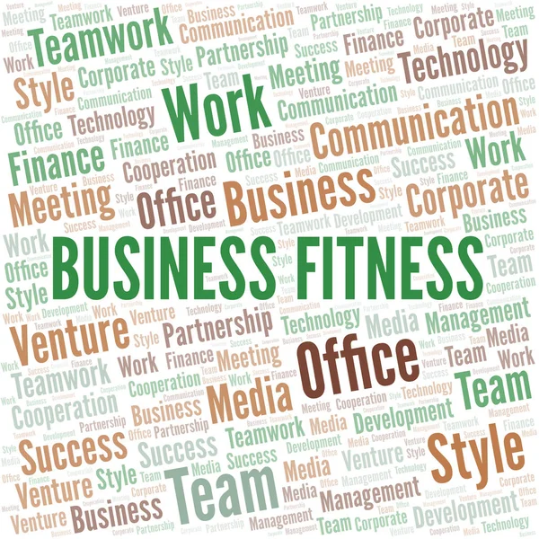 Chmura słowa Business fitness. Collage wykonany tylko z tekstem. — Wektor stockowy