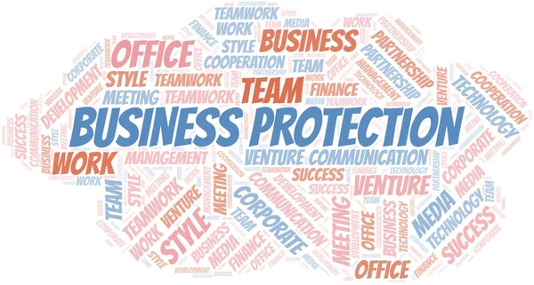 Business Protection nuvem de palavras. Colagem feita apenas com texto . — Vetor de Stock