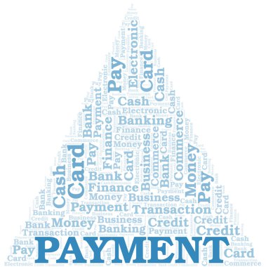 Ödeme kelime bulutu. Yalnızca metin ile yapılan vektör.