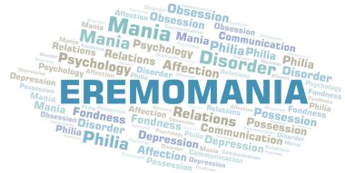 Eremomania kelime bulut. Yalnızca metinle yapılan mani türü.
