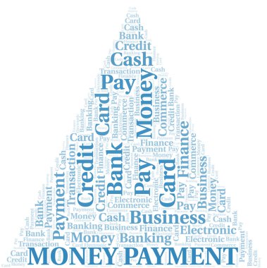 Para Ödeme kelime bulut. Yalnızca metinle yapılan vektör.