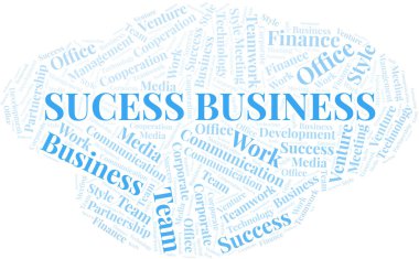 Sucess İş kelime bulut. Yalnızca metinle yapılan kolaj.