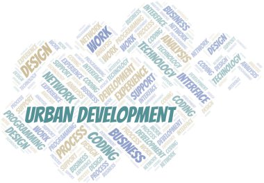 Kentsel Kalkınma kelime bulut. Yalnızca metinle yapılan Wordcloud.