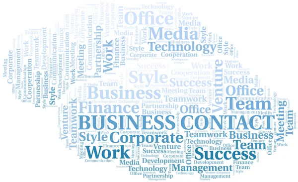 Облако слов "бизнес-контакт". Коллаж только с текстом . — стоковый вектор