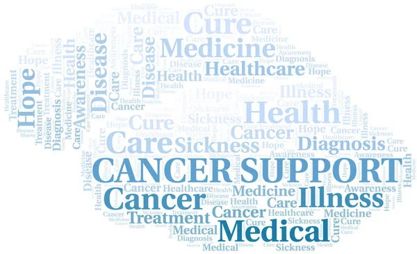 Cancer Support word cloud. Vektor dibuat dengan teks saja . - Stok Vektor