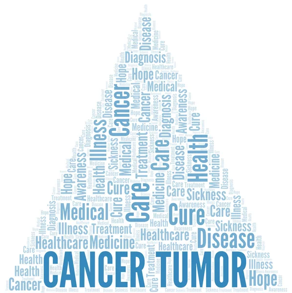 がん腫瘍ワードクラウド。テキストのみで作られたベクトル. — ストックベクタ
