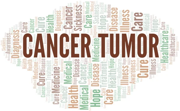 Cancer Tumor word cloud. Vector made with text only. — Stock Vector