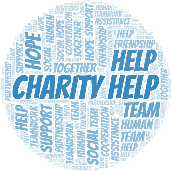 Charity Ajuda nuvem palavra. Vetor feito apenas com texto . — Vetor de Stock