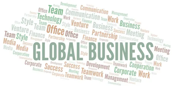 Global Business Word Cloud. Collage gemaakt met alleen tekst. — Stockvector