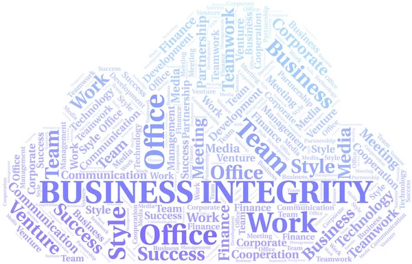 Business Integrity parola cloud. Collage realizzato solo con testo . — Vettoriale Stock