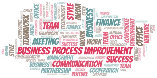 Business Process Improvement nuvem de palavras. Colagem feita apenas com texto . —  Vetores de Stock