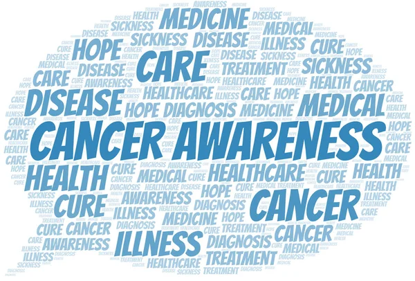 Cancer Awareness word cloud. Vector made with text only. — Stock Vector