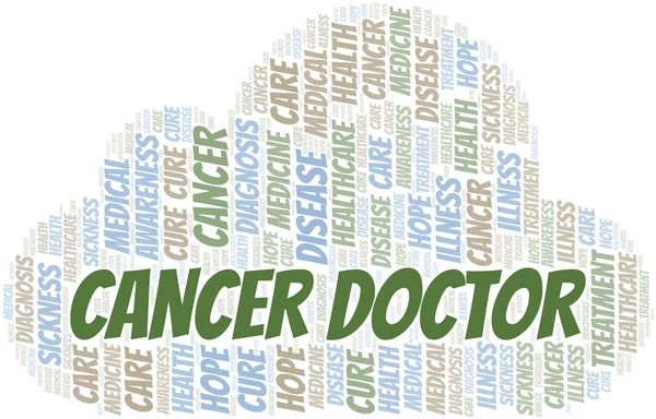Kanker Doctor Word Cloud. Vector gemaakt met alleen tekst. — Stockvector