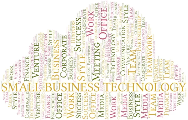 Small Business Technology szófelhő. Csak szövegből készült kollázs. — Stock Vector