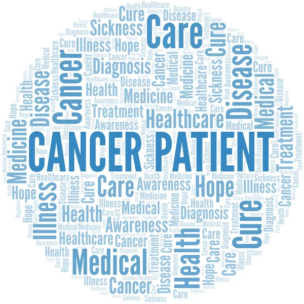 Cancer Patient word cloud. Vector made with text only. — Stock Vector