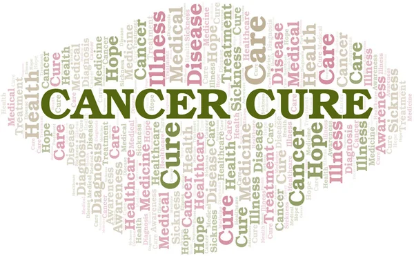 Cancer Cure Word Cloud. Vector gemaakt met alleen tekst. — Stockvector