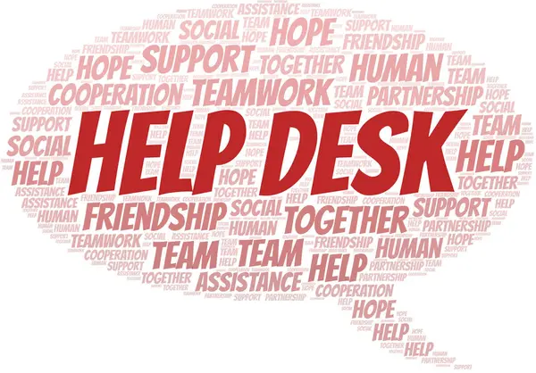 Help Desk nuvem de palavras. Vetor feito apenas com texto . —  Vetores de Stock
