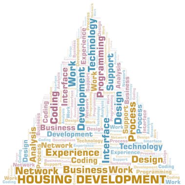 Konut Geliştirme kelime bulut. Yalnızca metinle yapılan Wordcloud.