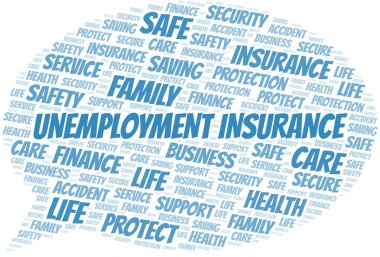 Unemployment Insurance word cloud vector made with text only. clipart