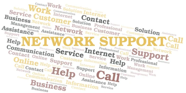 Network Support vector de nube de palabras hecho solo con texto . — Archivo Imágenes Vectoriales