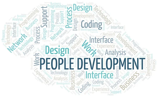People Development parola cloud. Wordcloud realizzato solo con testo . — Vettoriale Stock