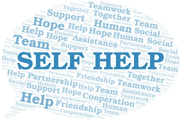Self Help word cloud. Vector made with text only. — Stock Vector